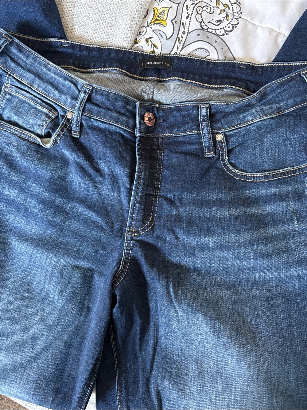 Silver Jeans Women's Western Glove Dark Blue Jeans 16W